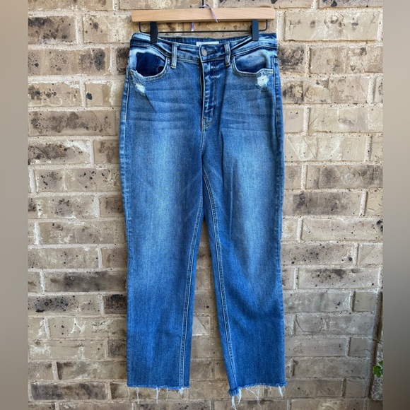 Flying Monkey denim straight leg raw hem  Jeans Sz 29 - Picture 6 of 12